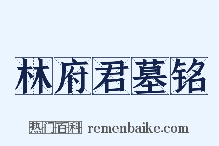 林府君墓铭是什么意思的图片